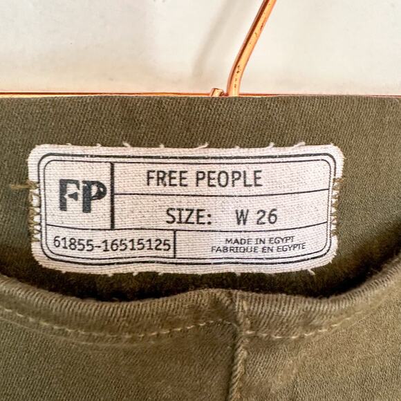 Free People Easy Goes It Jean Jeggings Olive Raw Hem - Picture 5 of 7
